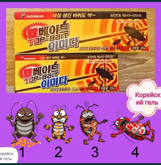 Tarakan uchun Advion cockroach va koreyskiy gel