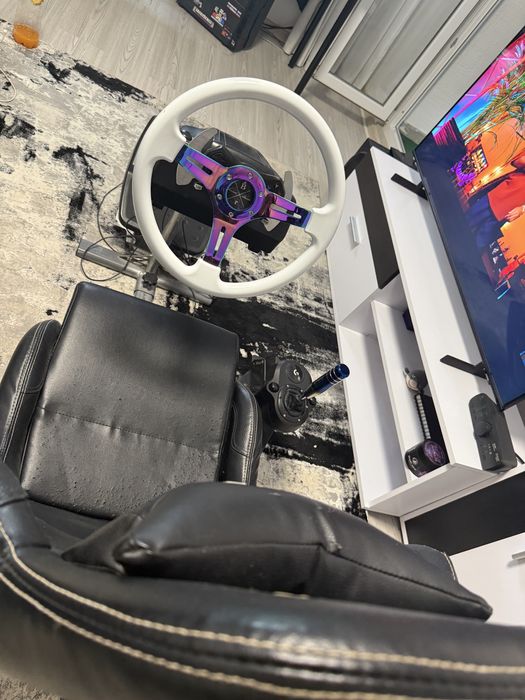 Playseat scaun racing + volan și pedale + schimbator custom