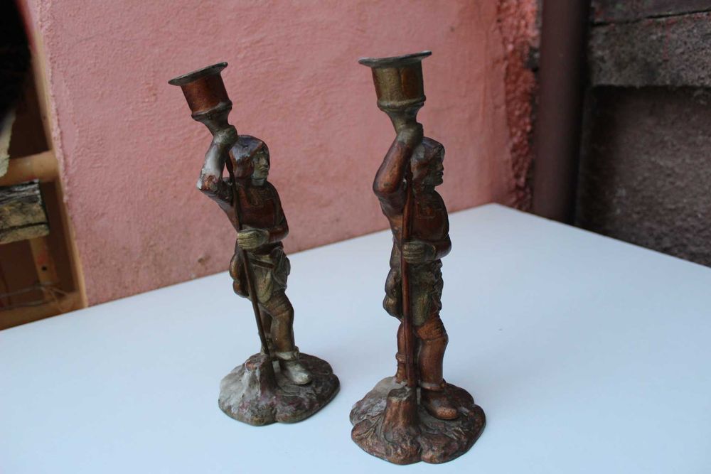 Set 2 sfestnice metal SOLDATI Halebardieri suport lumanare