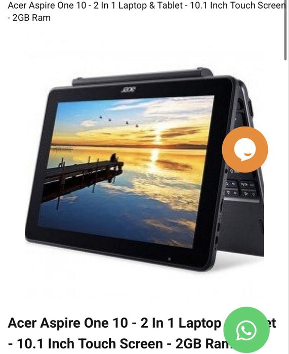 Acer Aspire One 10 - 2 In 1 Laptop & Tablet - 10.1 Inch