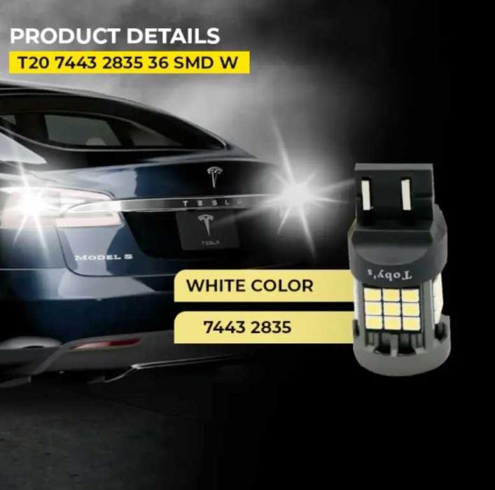 Комплект LED габаритни крушки за кола T20 W21/5W Canbus, 12V, 6000K