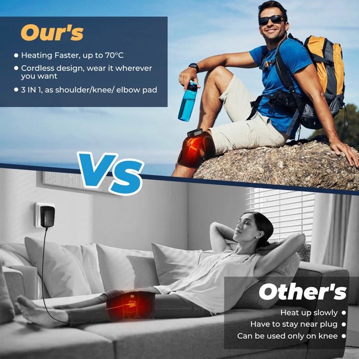 Безжична отопляема наколенка за болки в коляното, рамото лакътя