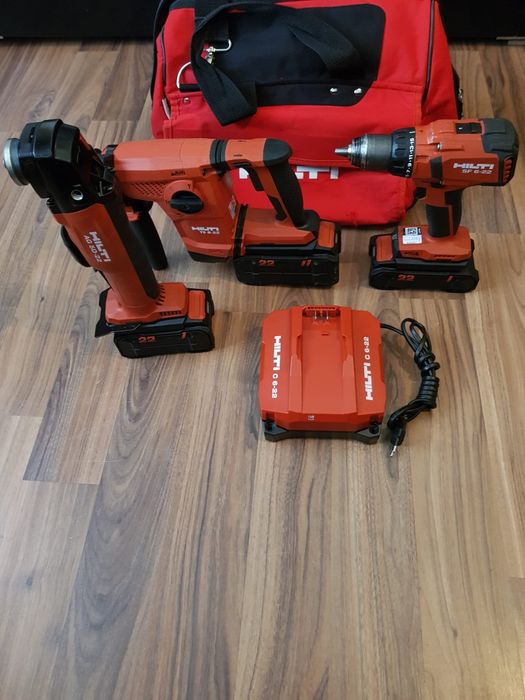 Hilti nuron,set trei piese,flex,rotopercutor și filetantă.