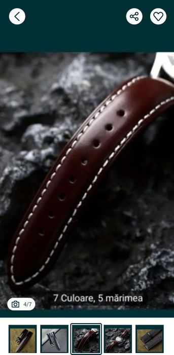 Curea piele cal, 22 mm, cusături manuala, eliberare rapida