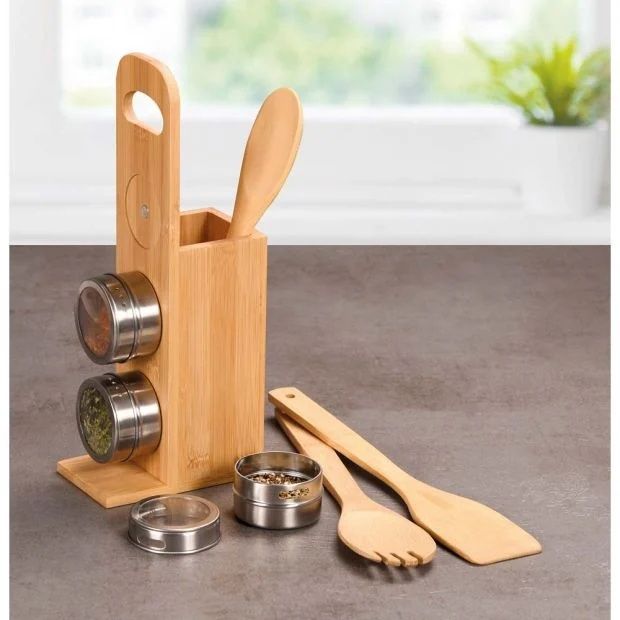 Бамбуков кухненски органайзер
