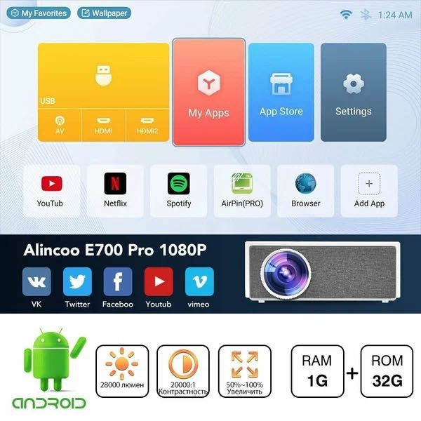 Проектор e700pro 14k люминов LCD