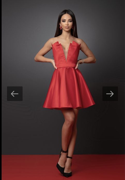 Червена къса рокля Christine Fashion