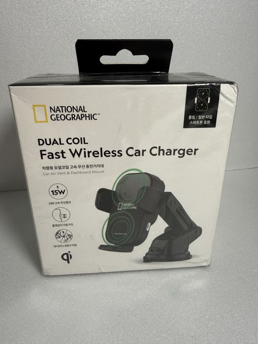 Авто беспроводная зарядка National Geographic 15W (новая)