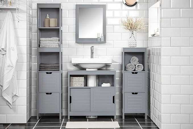 SoBuy FRG128-II-SG - Шкаф под мивка - Влагоустойчива