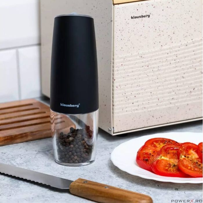 Rasnita pentru sare si piper, electrica, neagra KINGHoff