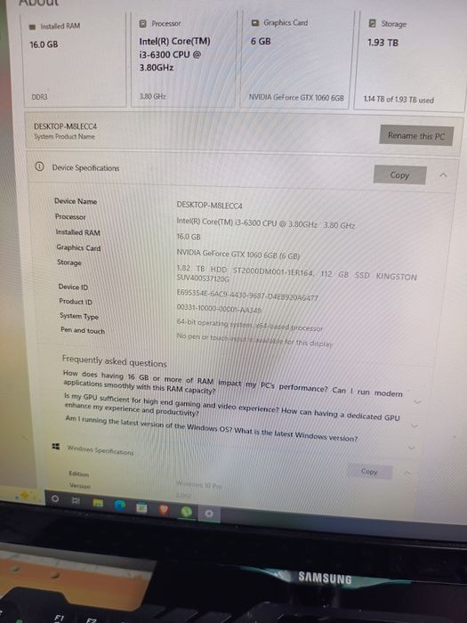 Kit Gaming/Office: ASUS H110M-D D3 + Intel i3-6300 + 16GB RAM DDR3