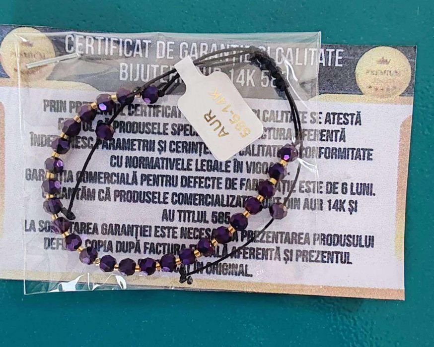 Brățară cu o bila de aur livrare prin curier