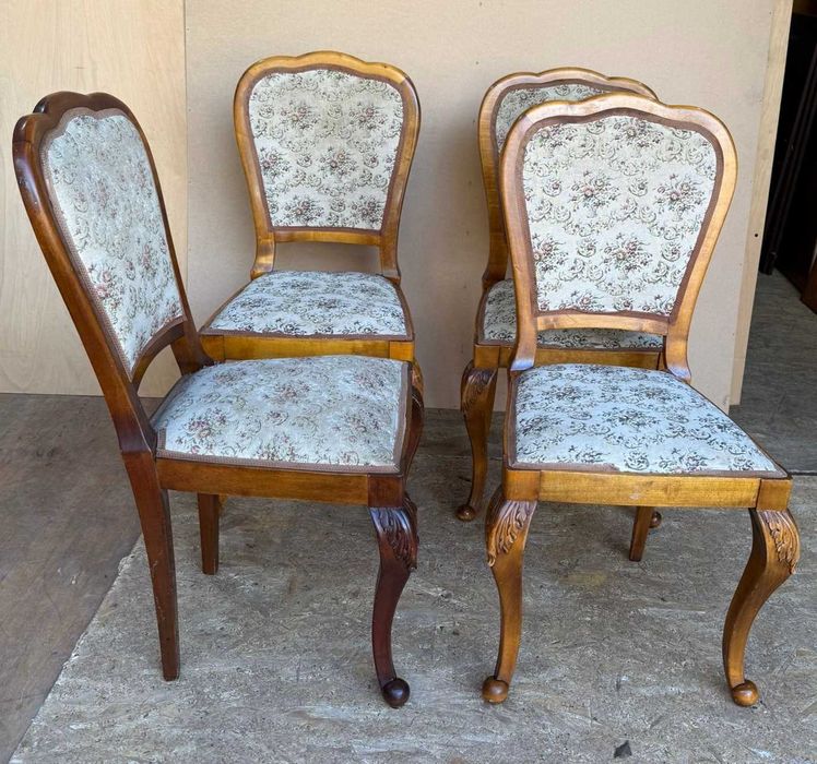 Set 4 Scaune Vintage Stil Florentin; Scaun cu sezut si spatar tapitat