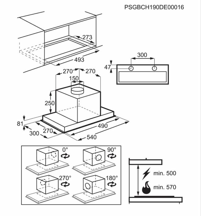 Hota incorporabila electrolux 700mc/ ora - noua cu garantie