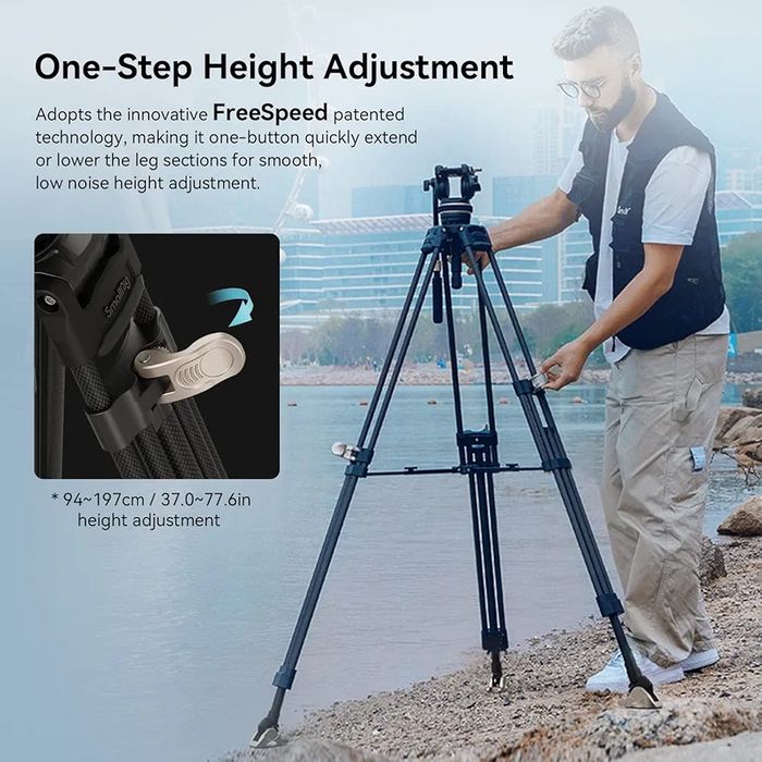 SmallRig AD-100 FreeBlazer: Карбонов Видео Статив с флуидна глава