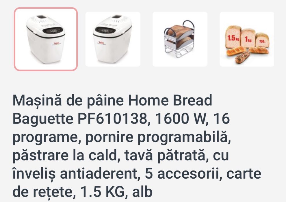 Aparat Tefal de paine si altele