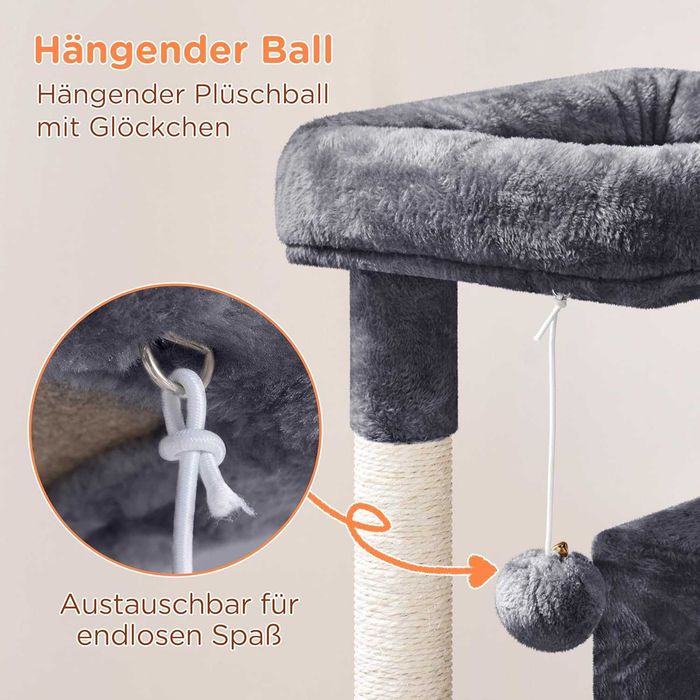 Ansamblu joaca pisici 91 cm cu 2 casute si sisal |S 592958 Dark Gray