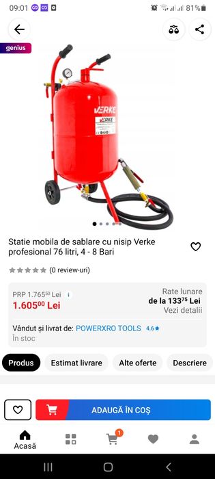 Stație de sablat mobila 76L