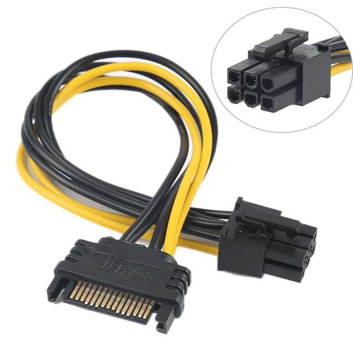 VGA питание переходник PCI_Express x16, Sata 15PIN - 8PIN(6+2),