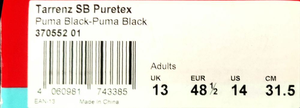 Puma SB puretex full black marimea 48.5 piele