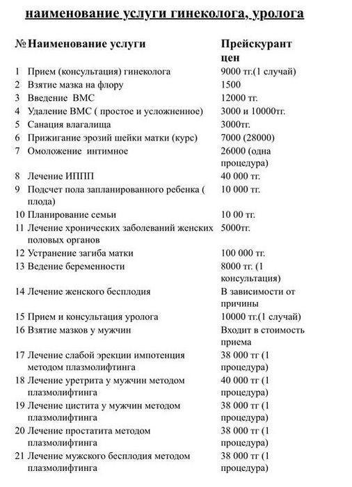 Услуги Уролога   Гинеколога Стаж 30 лет
