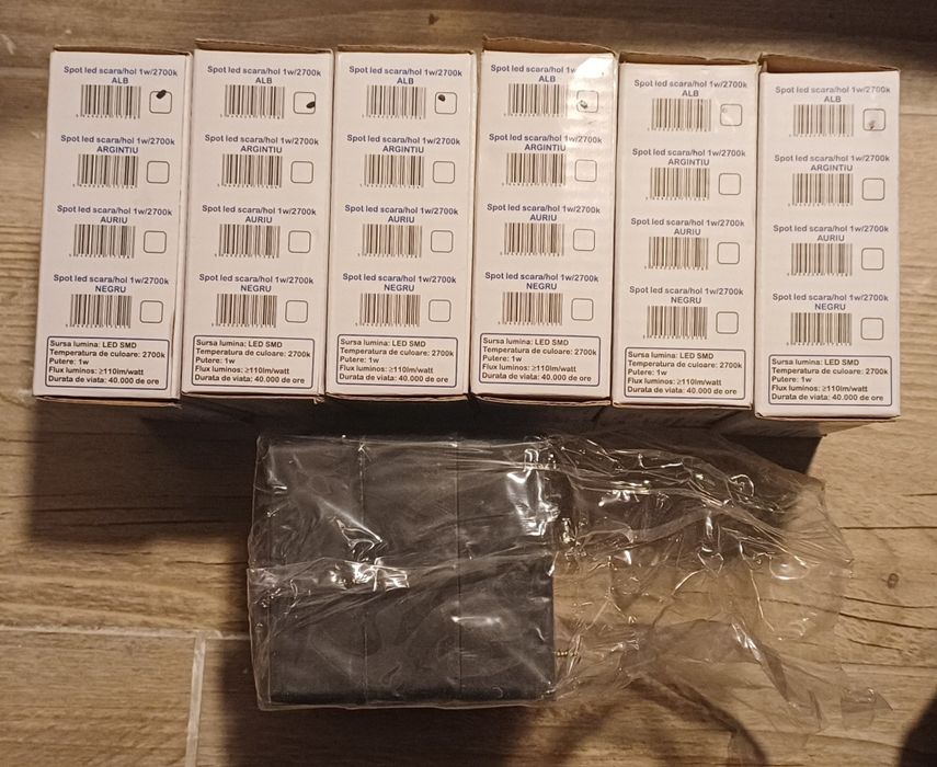 Spot led scara hol cu senzor 1w/4000k Moon alb lot 6 bucati + 3 doze