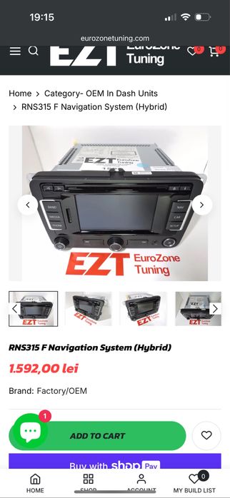 Navigatie RNS 315 Originala Volkswagen Jetta Hybrid  5c0035279a cu cod