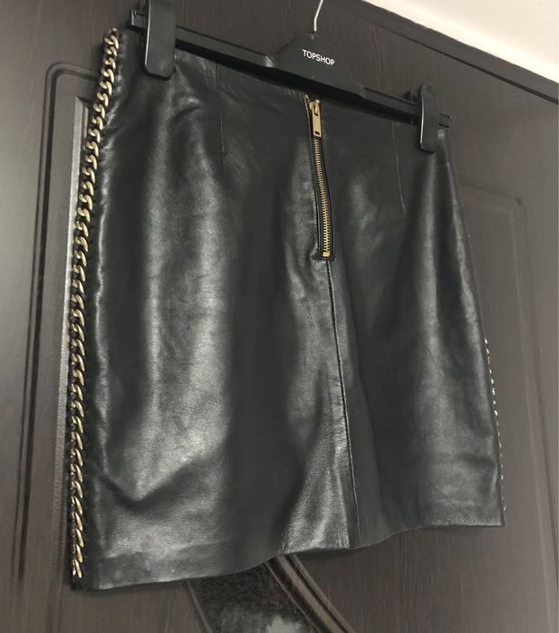 Fusta scurta din piele mango marime 34 fusta piele mango 34 fusta noua