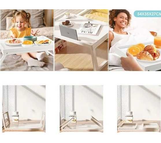 Поднос за легло, Помощна масичка, Сгъваема, 54x35x27см