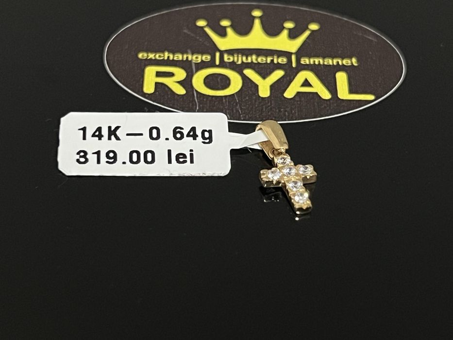 Bijuteria Royal CB : Pandant cruce aur 14k 585  0,64 gr