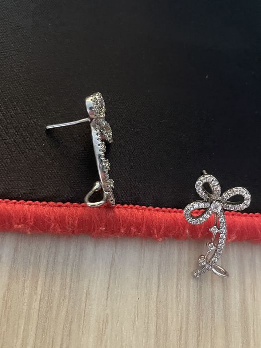 Cercei din aur alb Swarovski(fundiță)