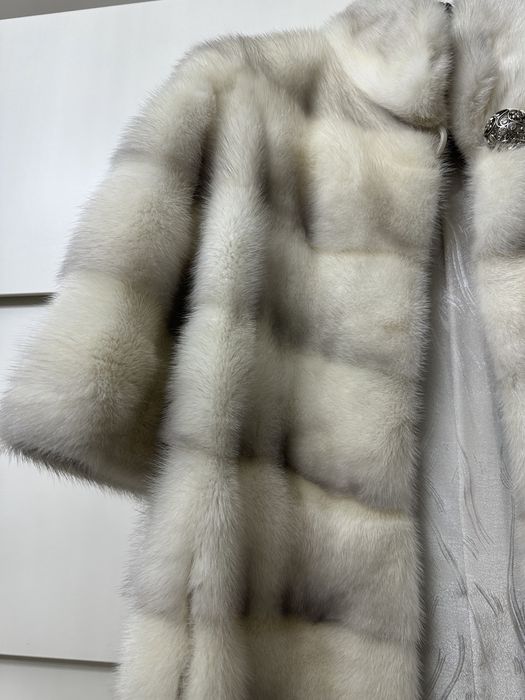 Норковая шуба белая