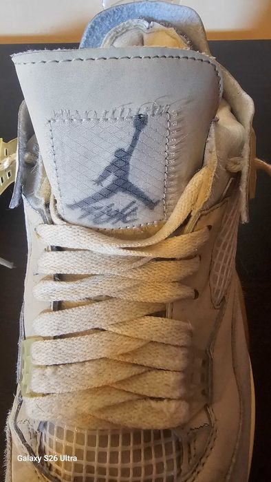 Маратонки Air Jordan 4 Off White SP sail Nike basketball NBA