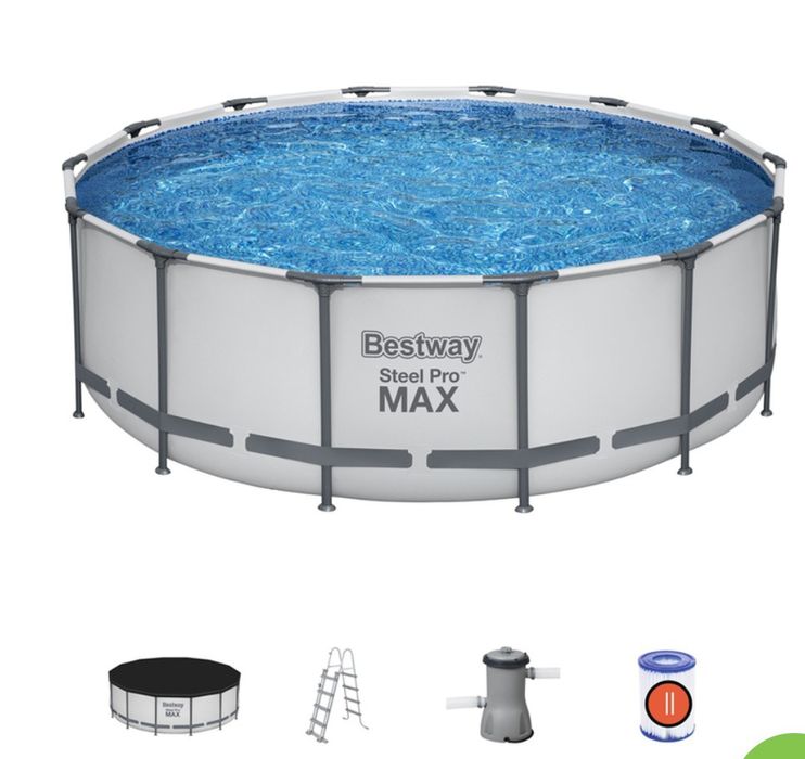 НОВ Луксозен басейн BESTWAY 4.27м-1.22м-пълен комплект