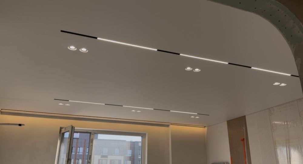 Стильные натяжные потолки под ключ