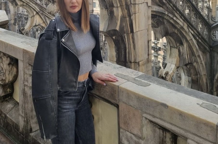 Zara , piele ecologica, biker, marimea S, gri