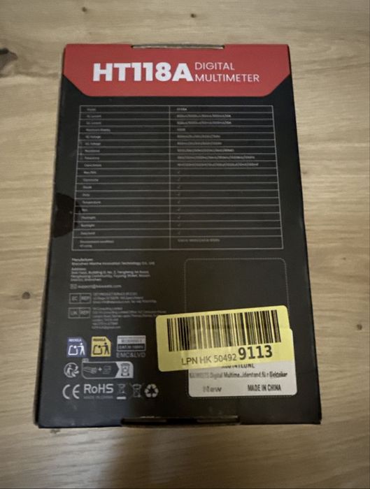 Incarcator Kaiweets HT118A Multimetru Digital True RMS 6000 Counts Tester Voltmetru Ampermetru Ohmmetru NCV Auto Range Profesional