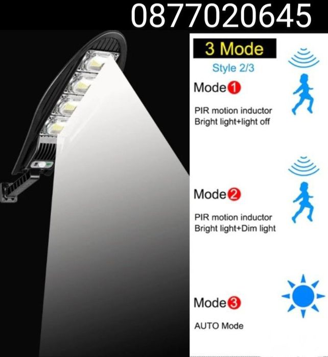 Водоустойчава соларна улична LED лампа 1600 W