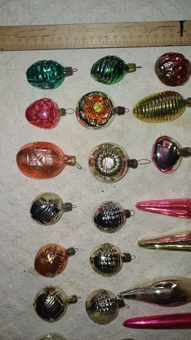 Елочные ёлочные игрушки СССР из стекла стекляная подвесная