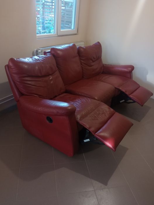 Canapea piele cu recliner