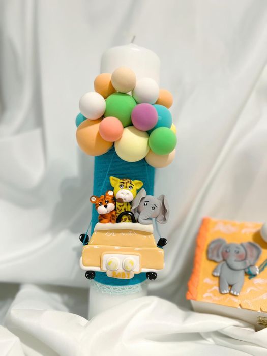 Lumanari botez handmade +cadou, cutie pentru moț