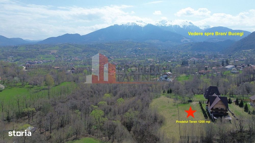 Teren Premium 1.200 mp | Bran - Predelut | Vedere spre Bucegi și Piatr