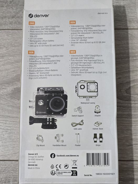 Cameră sport Denver ACT-321MK2 – alternativă accesibilă la GoPro!
