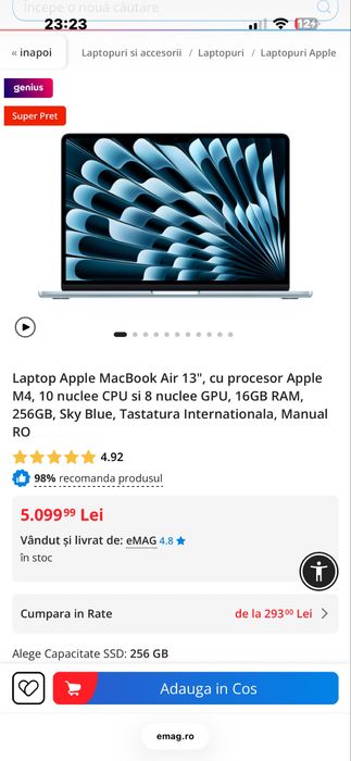 McBook Air 13" M4-chip 256 gb sigilat