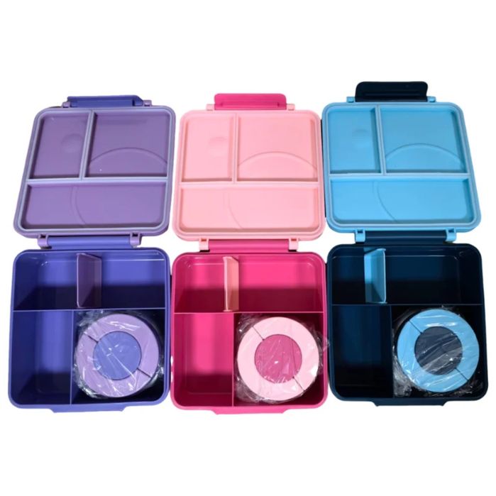 Кутия за обяд, храна, с термос контейнер 4 отделения за училище работа