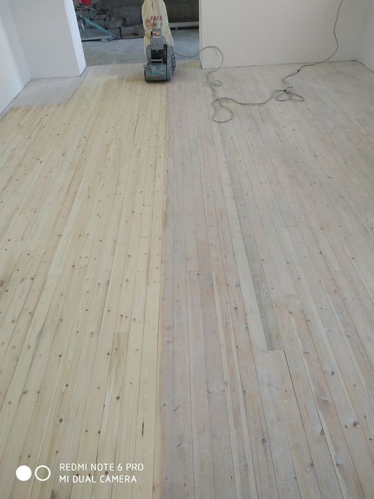 Шилифовка пола и лакированный