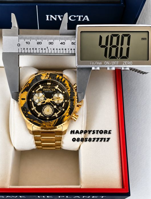 INVICTA Carbon Hawk Gold 48 mm, Инвикта нов мъжки часовник