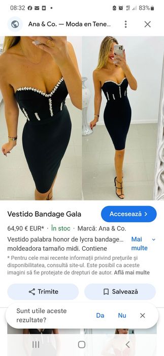 Vand rochie eleganta de ocazie de nunta bandage midi L
