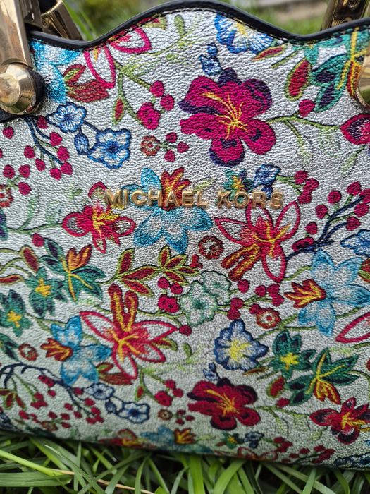 Vand geanta piele, argintie