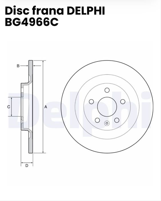 Doua discuri frana Delphi BG4966C